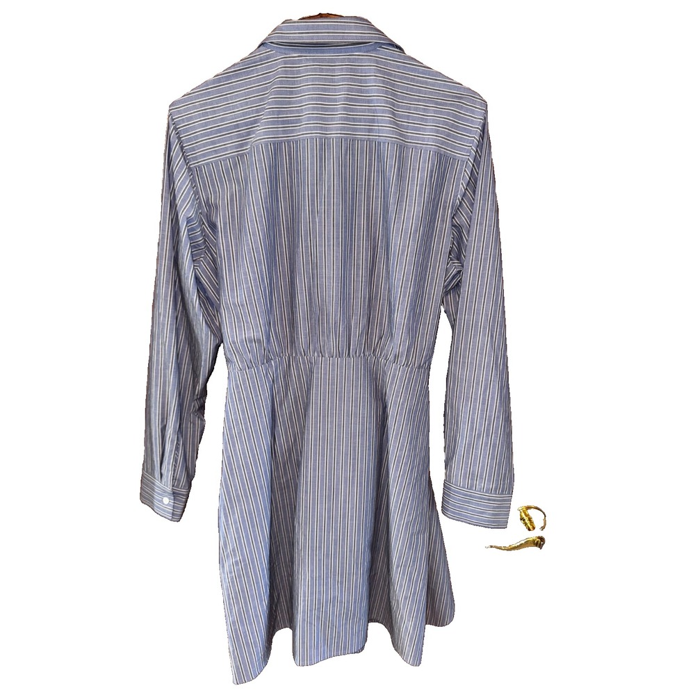 NWT Rails Nadia Button Up Wrap Mini Dress in Brentwood blue Stripe Size Medium - Picture 9 of 9